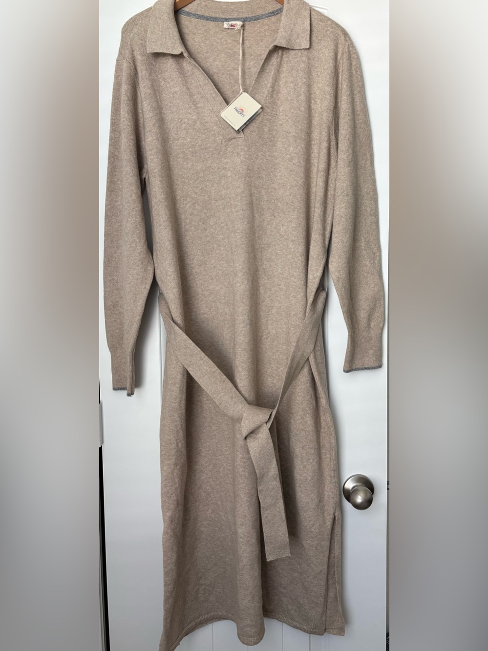 FAHERTY Jackson Sweater Dress in Oatmeal Heather Size XL